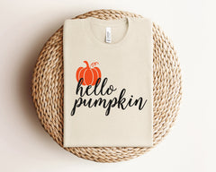 Pumpkin Shirt, Pumpkin T Shirt, Fall Shirt, Hello Pumpkin Shirt, Fall T Shirts for Women, Matching Pumpkin Shirt, Pumpkin Patch Shirt