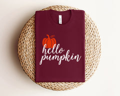 Pumpkin Shirt, Pumpkin T Shirt, Fall Shirt, Hello Pumpkin Shirt, Fall T Shirts for Women, Matching Pumpkin Shirt, Pumpkin Patch Shirt