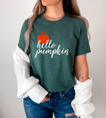 Pumpkin Shirt, Pumpkin T Shirt, Fall Shirt, Hello Pumpkin Shirt, Fall T Shirts for Women, Matching Pumpkin Shirt, Pumpkin Patch Shirt