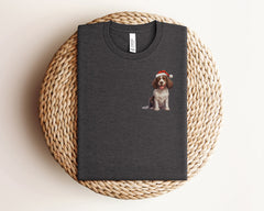 Christmas Dog Pocket Shirt, Dog Lover Tshirt, Christmas Animal Shirt, Dog Mom Shirt, Animal Lover Shirt, Santa Dog Shirt, Christmas Gift