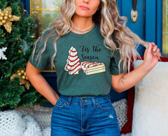 Tis The Season Shirt, Christmas Tree Cake T-Shirt, Funny Christmas Tee, Womens Christmas Shirt, Christmas Cake Shirt, Christmas Gift For Mom