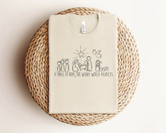 A Thrill Of Hope The Weary World Rejoices Shirt, Christian Christmas Shirt, Jesus Christmas, Religious Tshirts, Nativity Scene, Xmas Gift