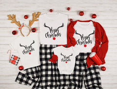 Merry Christmas Shirt, Christmas Family Shirts, Family Matching Christmas, Deer Rudolph Shirt, Christmas Baby Bodysuit, Kids Christmas