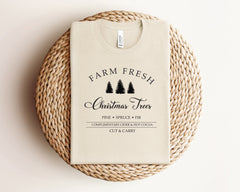 Christmas Shirts Farm Fresh Christmas Trees Christmas Gift for Mom Christmas Gift Shirt Pine Spruce Fir Shirt Winter Tee Unisex Shirt