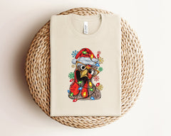 Funny Christmas Chicken Shirt, Christmas Light Chicken Shirt, Chicken Lover Gift, Retro Christmas Shirt, Farmer Christmas Shirt, Xmas Gifts