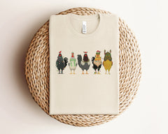 Christmas Light Chicken Shirt, Chicken T-Shirt For Women, Funny Farmer Christmas Gift, Animal Lover Shirt, Chicken Gifts, Chicken Shirt