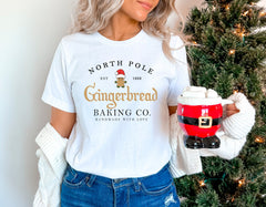 North Pole Gingerbread Baking Co Shirt, Gingerbread Shirt, Christmas Cookie Shirt, Handmade Clothing, Retro Christmas Shirt, Christmas Gifts