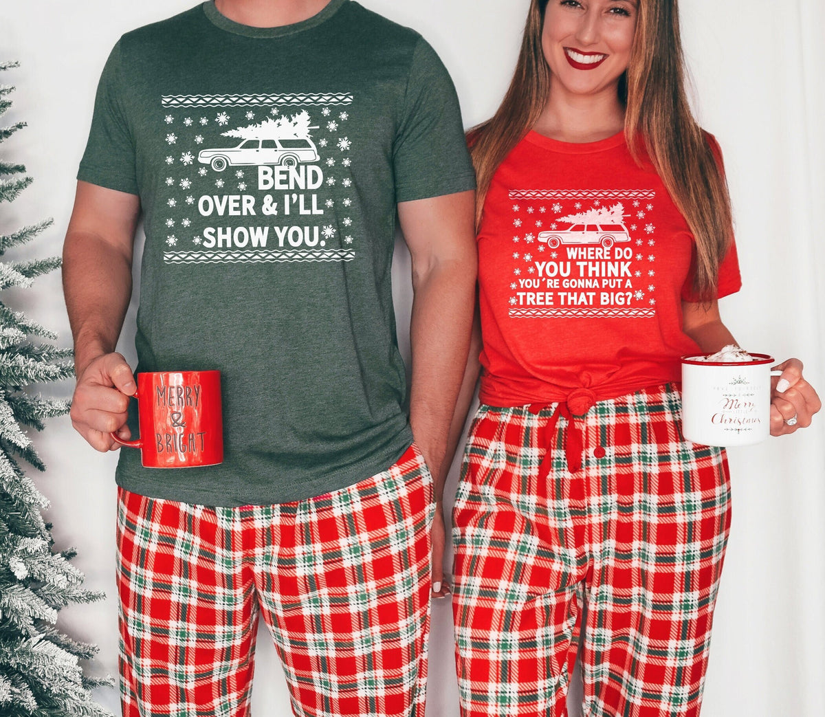 Bend Over And I'll Show You Christmas Shirt, Funny Christmas Couples Tshirt, Couple Matching Christmas Shirts, Wife Gift Christmas, Crewneck