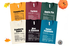 Thanksgiving Shirts, Nutrition Thanksgiving Shirts, Thanksgiving Food Shirt, Family Matching Shirts, Funny Thanksgiving Shirts, Funny Tshirt