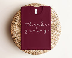 Thanks and Giving Shirt, Thanksgiving Shirt, Fall T Shirt, Friendsgiving Fall Shirt, Fall Teacher Tee, Thankful Mom Shirt, Thanksgiving Tee,