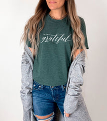 Thankful Grateful Shirt, Thanksgiving Shirt, Fall T Shirt,  Fall Shirt, Fall Teacher Shirt, Thankful Mom Shirt, Thanksgiving Tee, Gift Her