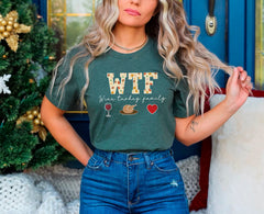 WTF Wine Turkey Family Shirt, Funny Christmas Shirt, Thanksgiving Family Shirt, Christmas Crewneck, Xmas, Funny Thanksgiving, Christmas Gift