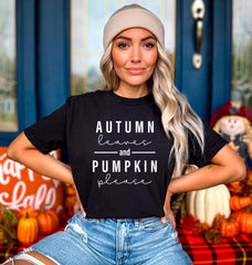 Thanksgiving Shirts, Autumn Leaves & Pumpkin Please Shirt, Its Fall Shirt, Fall T Shirts, Autumn Vibes Shirt, Fall Vibes Tees, Women Shirts
