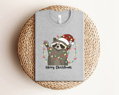 Christmas Raccoon Shirt, Funny Christmas Shirt, Christmas Crewneck, Xmas, Merry Christmas Shirt, Christmas Animal Shirt, Christmas Gift