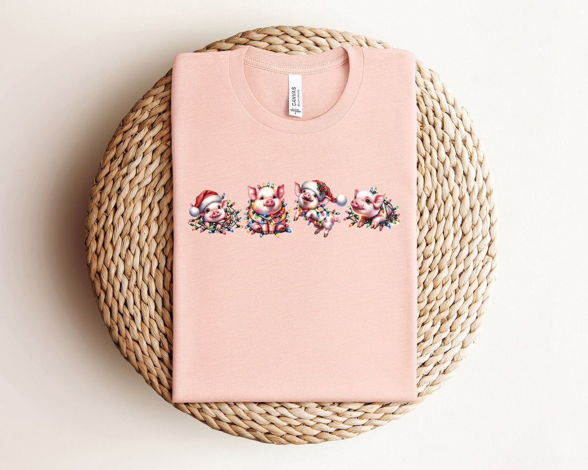 Pig Christmas Shirt, Christmas Animal Shirt, Funny Christmas Shirt, Holiday Tshirts, Xmas, Cute Christmas Shirt, Christmas Gift For Her