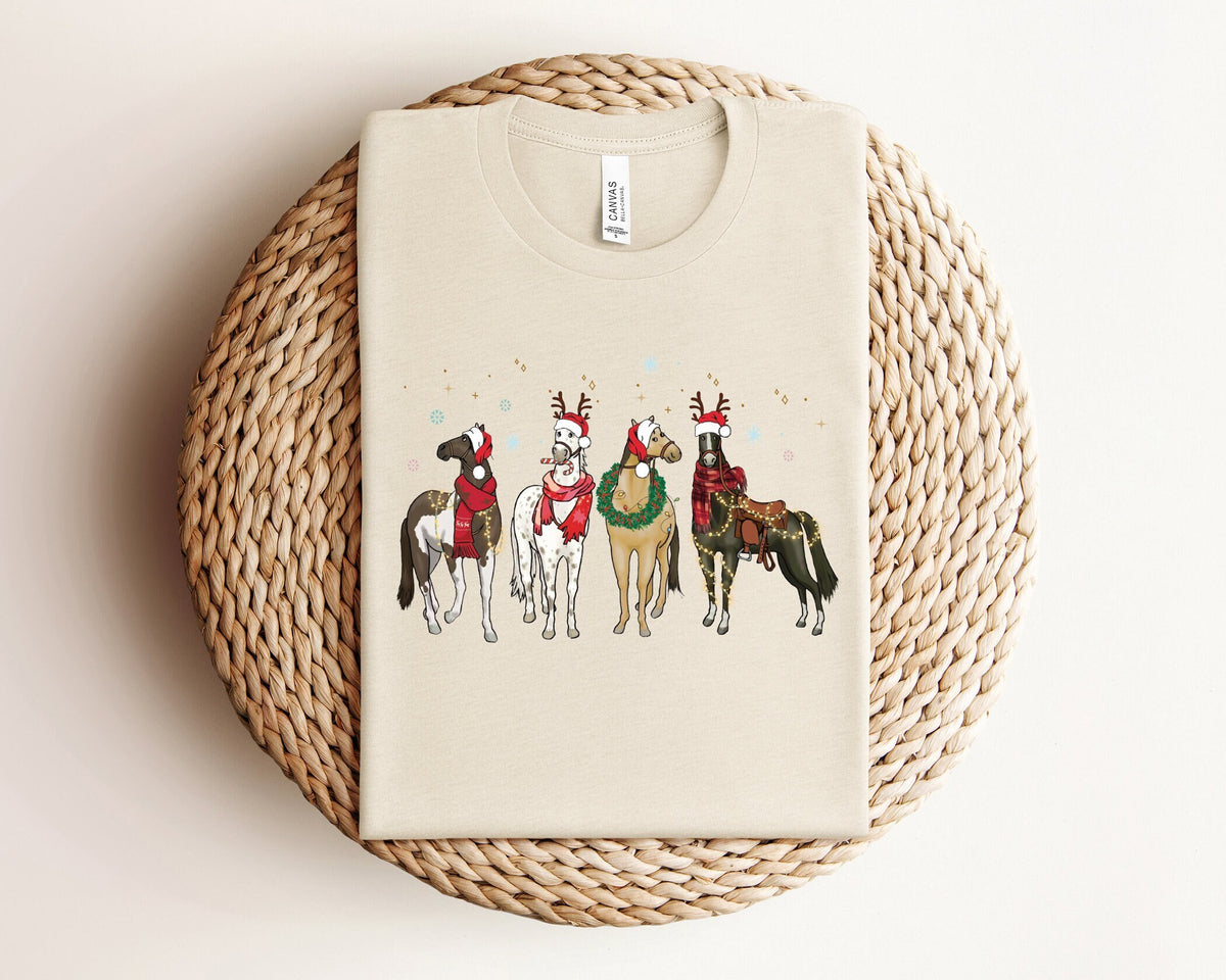 Horse Christmas Shirt, Funny Christmas Shirt, Holiday Tshirts, Western Christmas Shirt, Christmas Farm Animals Shirt, Gift For Horse Lover