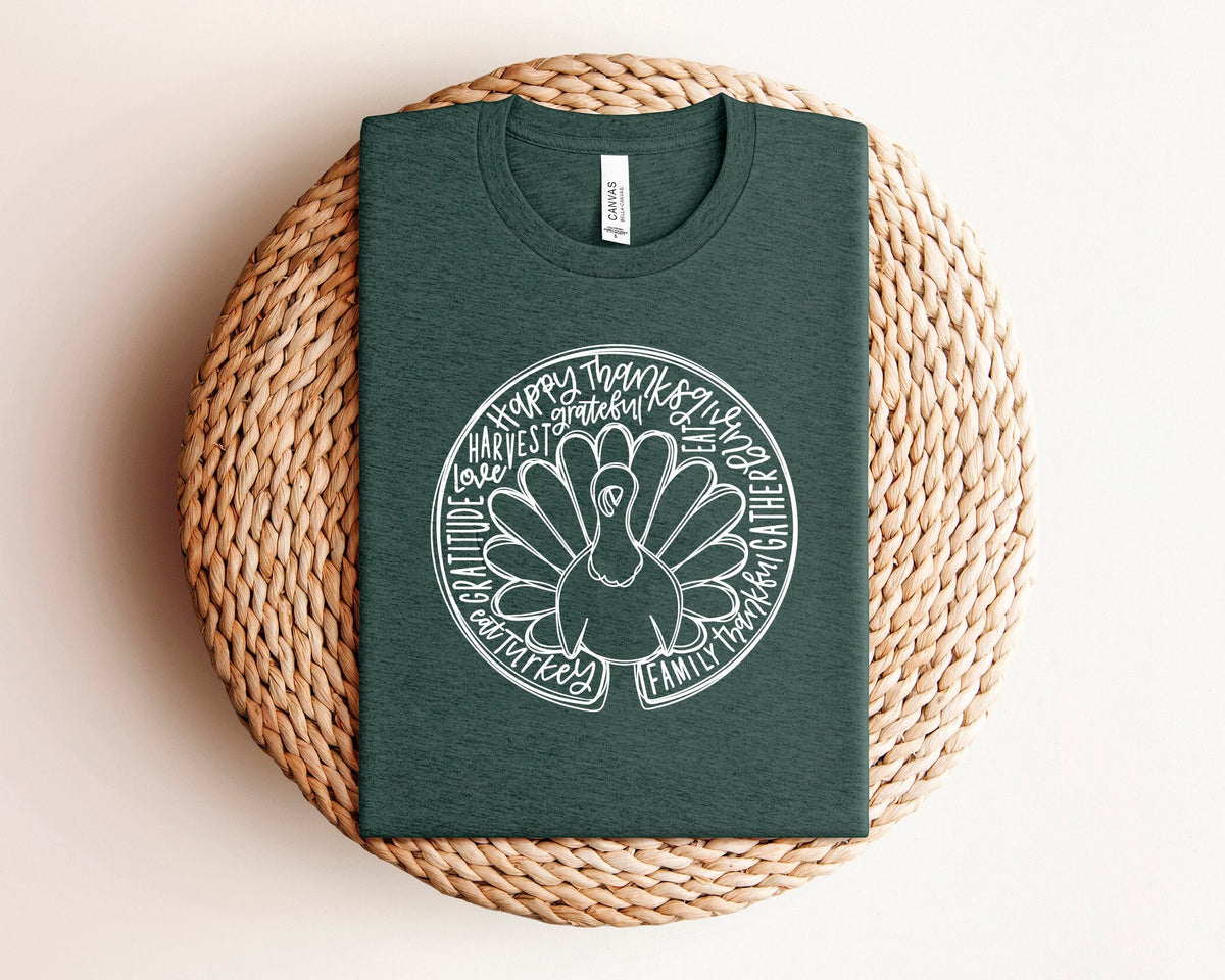 Thanksgiving Shirt, Turkey Shirt, Thanksgiving Tee, Fall Turkey Shirts,  Harvest Shirts, Thanksgiving Family Shirts, Thankful Turkey Shirt