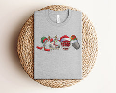 Christmas Ice Hockey Shirt, Hockey Mom Shirt, Ice Hockey Gifts, Hockey Team Shirt, Hockey Lover Gift, Xmas, Holiday Tshirts, Christmas Gift