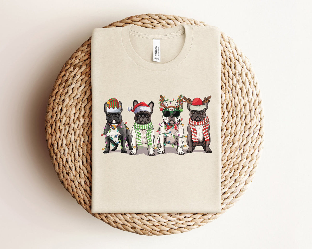 Christmas Dogs Shirt, French Bulldog Christmas Shirt, Christmas Animal Shirt, Xmas, Dog Lover Tshirt, Funny Christmas Shirt, Christmas Gift