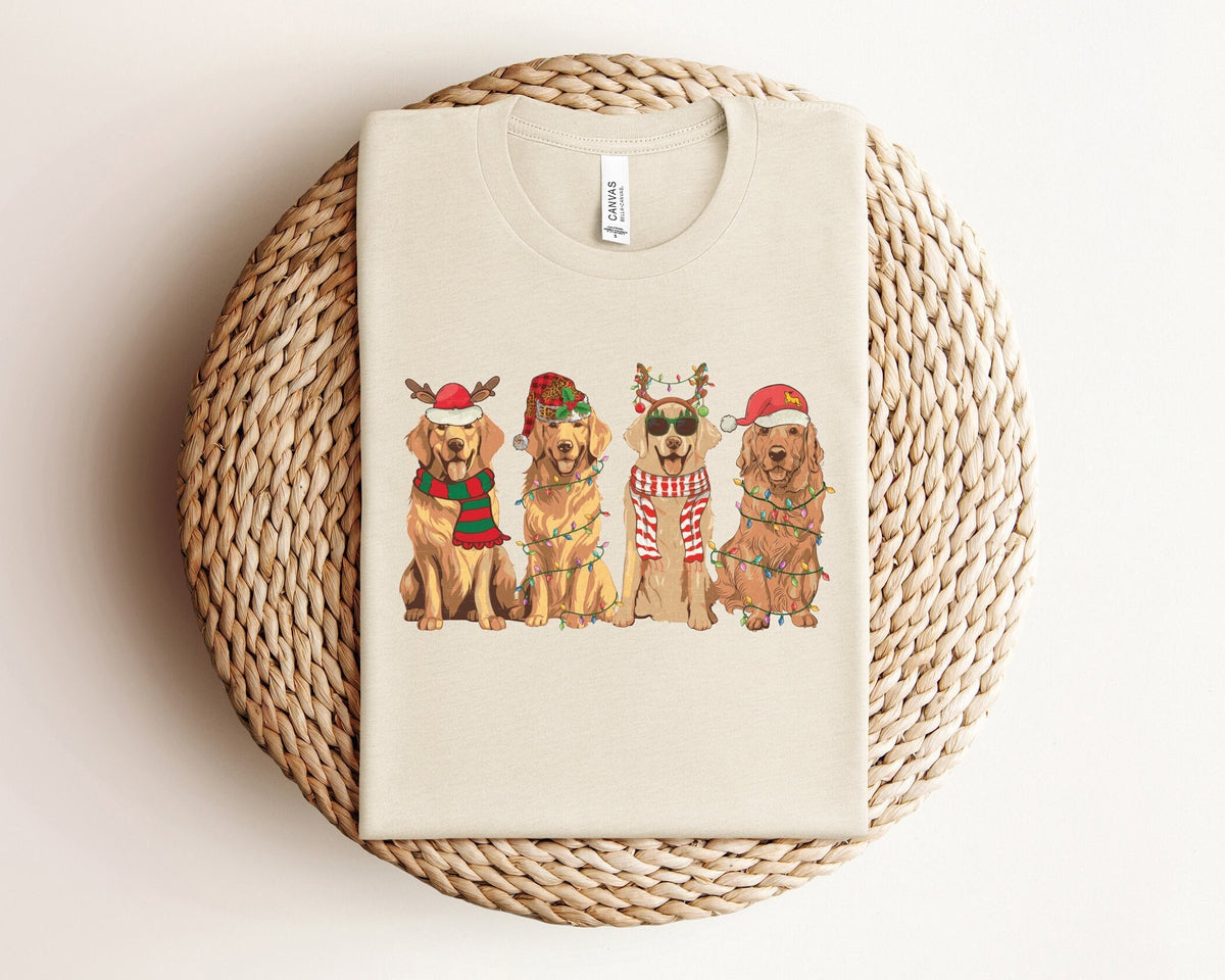 Christmas Golden Retriever Shirt, Dog Lover Tshirt, Dog Mom, Holiday Tshirts, Xmas, Funny Christmas Shirt, Vintage Christmas, Christmas Gift