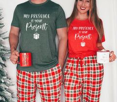 My Presence Is Your Present Shirt, Family Matching Christmas Shirt, Christmas Family Shirts, Wife Christmas Gift, Christmas Crewneck, Unisex