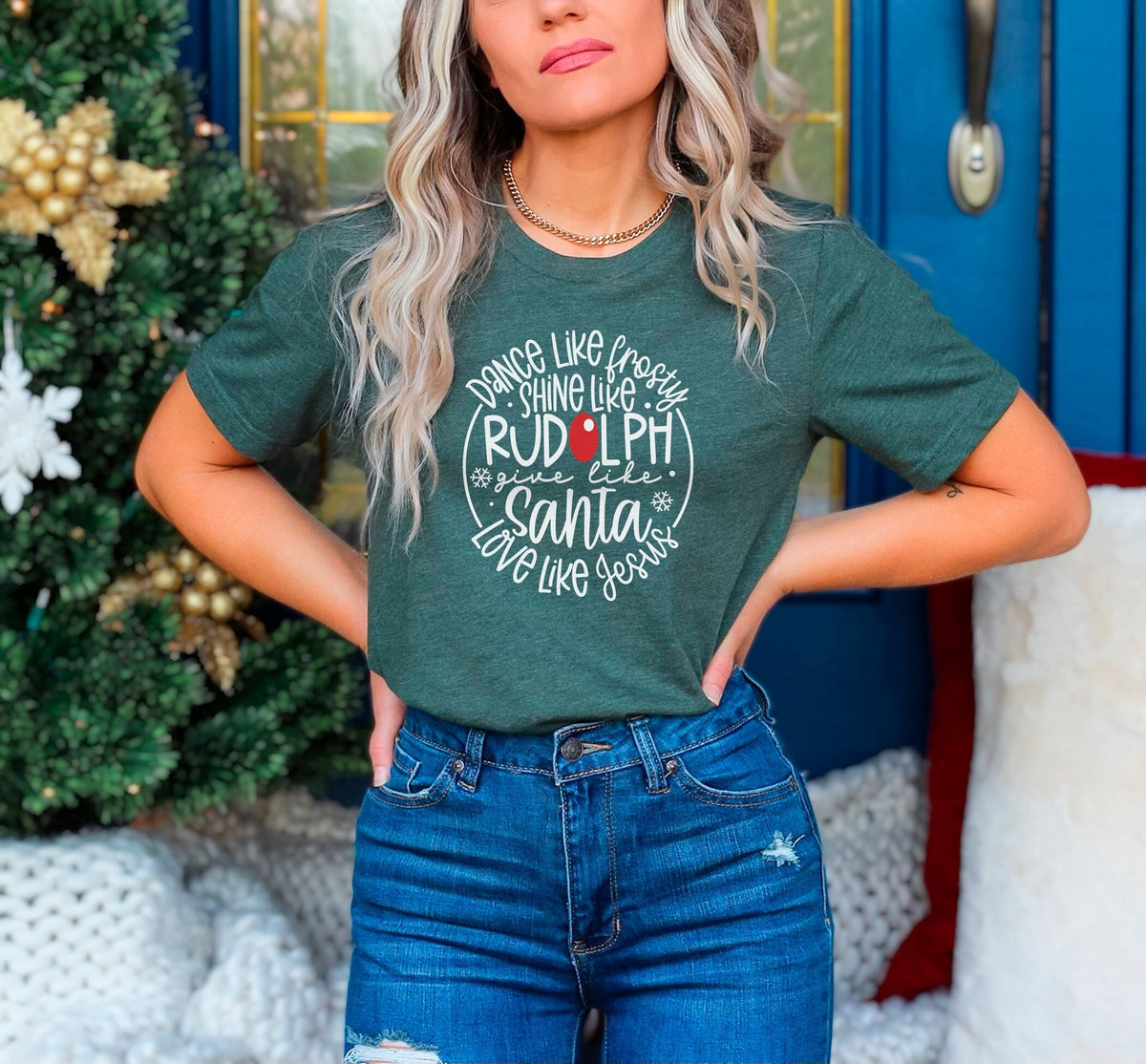 Deer Christmas Shirts, Christmas Shirt, Rudolph Shirt, Funny Christmas Shirt, Christmas T Shirt, Christmas Gift Shirt, Love Like Jesus Tee