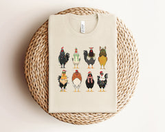 Cute Christmas Chickens Shirt, Funny Christmas Shirt, Farm Chickens Shirt, Animals Christmas Shirt, Farmer Christmas Tee, Chicken Lover Gift