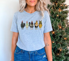 Christmas Light Chicken Shirt, Chicken T-Shirt For Women, Funny Farmer Christmas Gift, Animal Lover Shirt, Chicken Gifts, Chicken Shirt