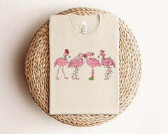 Christmas Pink Flamingo Shirt, Christmas Animal Shirt, Cute Christmas Shirt, Vintage Christmas, Funny Christmas Shirt, Xmas, Christmas Gifts