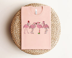 Christmas Pink Flamingo Shirt, Christmas Animal Shirt, Cute Christmas Shirt, Vintage Christmas, Funny Christmas Shirt, Xmas, Christmas Gifts