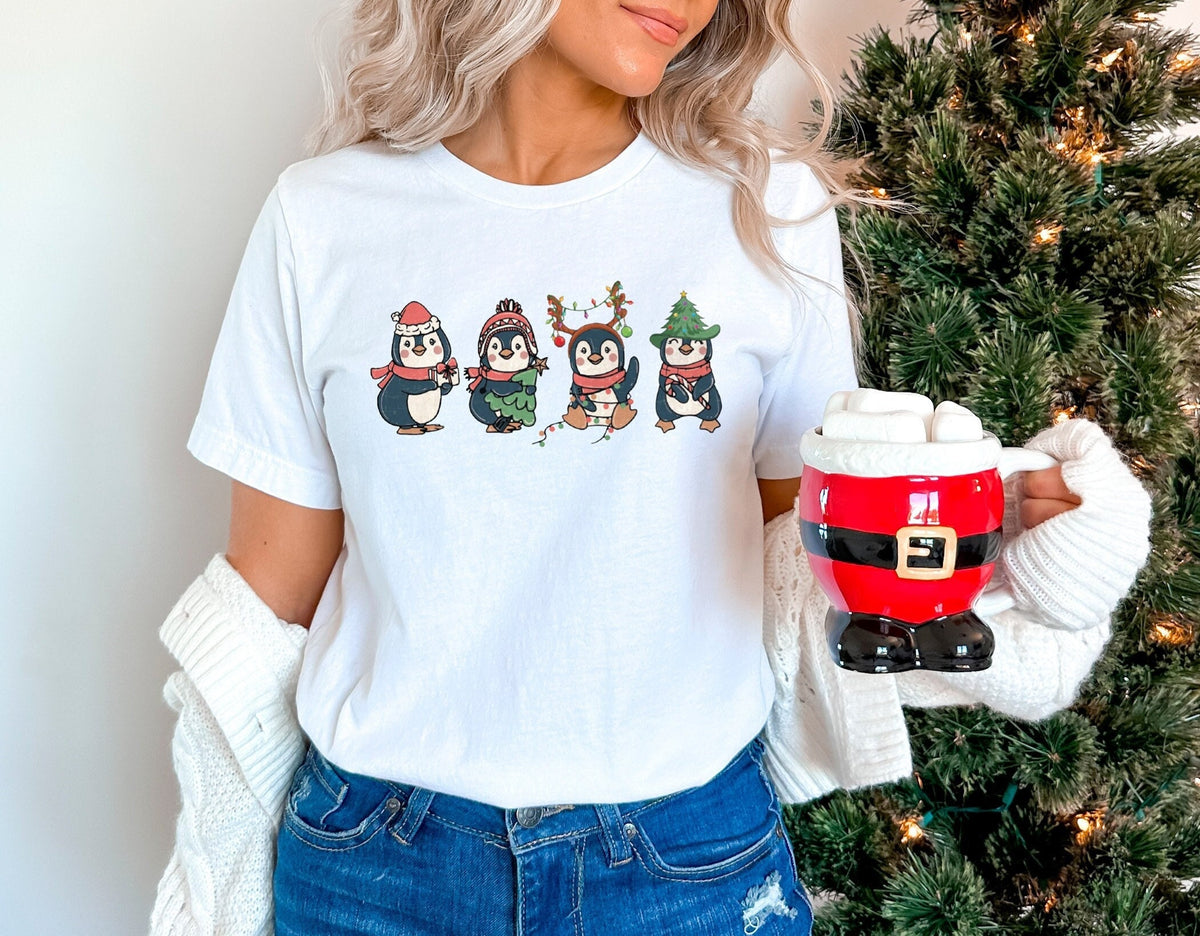 Christmas Penguin Shirt, Cute Christmas Shirt, Christmas Animals, Penguin Gift, Vintage Christmas, Family Christmas Shirts, Christmas Gift