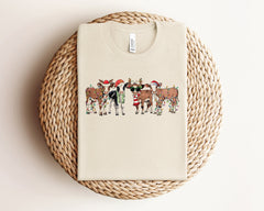 Christmas Cow Shirt, Funny Animal Shirt, Farm Christmas Shirt, Cow Gifts, Country Christmas, Animal Lover Tshirt, Farm Animals, Xmas Gift
