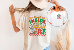 Dead Inside But Jolly AF Shirt, Funny Christmas Shirt, Christmas Skeleton Shirt, Sarcastic Christmas Shirt, Vintage Xmas, Christmas Gifts