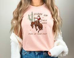 Cowboy Christmas Shirt, Giddy Up Jingle Horse Pick Up Your Feet, Howdy Country Christmas Horse, Cowgirl Shirt, Western Christmas, Xmas Gifts