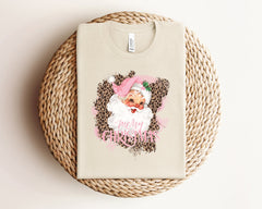 Pink Santa Merry Christmas Shirt, Pink Santa Hat Shirt, Cute Christmas Shirt, Retro Santa Shirt, Holiday Tshirts, Christmas Gift For Her