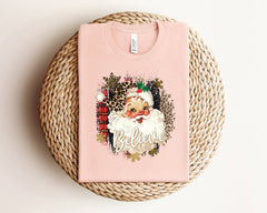 Santa Believe Christmas Shirt, Vintage Santa Shirt, Cute Christmas Shirt, Santa Leopard Hat, Winter Shirt,  Holiday Tshirts, Christmas Gifts