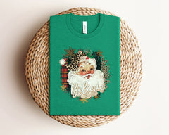 Santa Believe Christmas Shirt, Vintage Santa Shirt, Cute Christmas Shirt, Santa Leopard Hat, Winter Shirt,  Holiday Tshirts, Christmas Gifts
