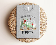 Nothing Runs Like A Reindeere Shirt, Christmas Tractor Shirt, Vintage Christmas Shirt, Christmas Farm T-Shirt, Farm Life Shirt, Xmas Gifts