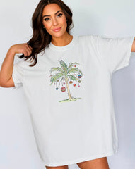 Christmas Palm Tree Shirt, Tropical Christmas Beach Shirt, Hawaiian Christmas Shirt, Florida Christmas Shirts, Aloha Shirt, Christmas Gifts