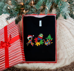 Christmas Autism Awareness Shirt, Christmas Puzzle Shirt, ADHD Xmas Tee, Neurodiversity Christmas Shirt, Inclusion Tee, Autistic Child Gifts