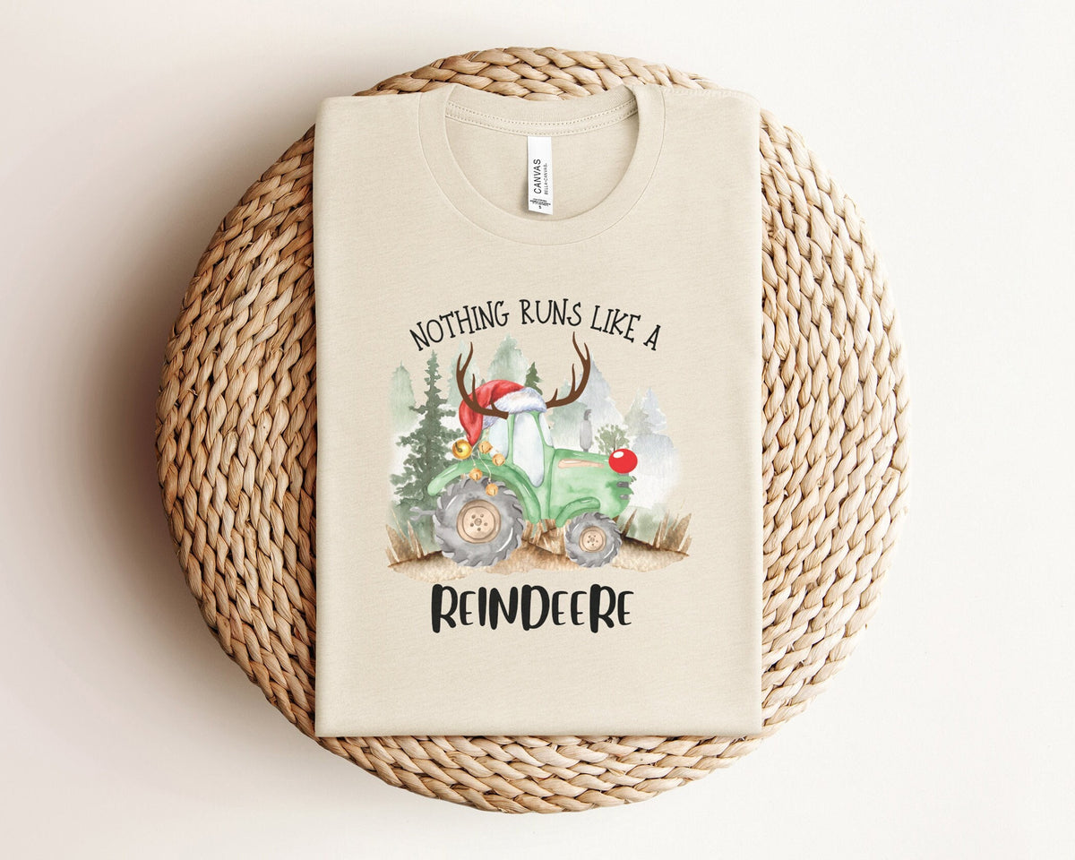 Nothing Runs Like A Reindeere Shirt, Christmas Tractor Shirt, Vintage Christmas Shirt, Christmas Farm T-Shirt, Farm Life Shirt, Xmas Gifts