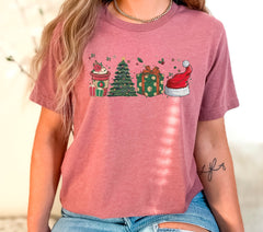 Christmas Latte Tree Gift Box Santa Hat Shirt, Vintage Christmas Shirt, Holiday Tshirts, Coffee Lovers Tshirt, Winter Shirt, Christmas Gifts