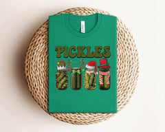 Christmas Pickles Shirt, Funny Christmas Shirt, Pickle Lover Tshirt, Pickles Shirt, Vintage Christmas, Holiday Tshirts, Pickle Gifts