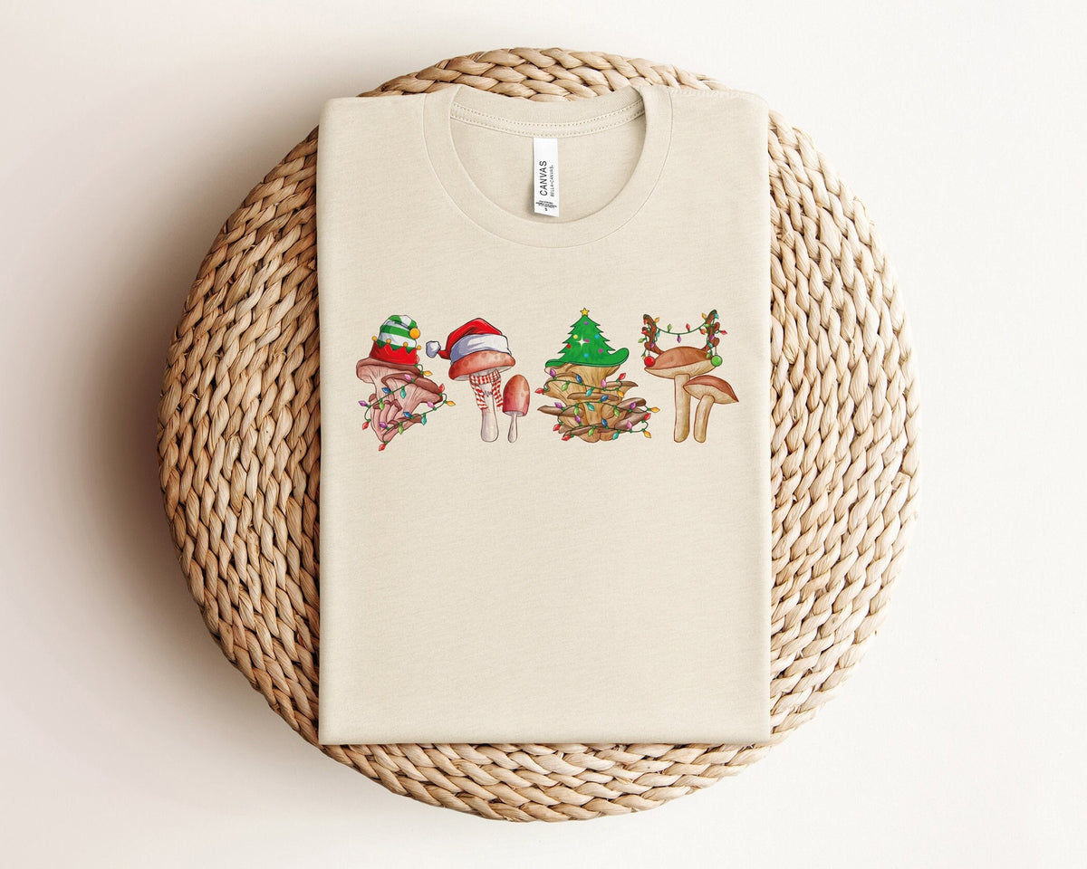 Christmas Mushroom Shirt, Mushroom Lover Xmas Shirt, Funny Christmas Shirt, Mushroom Gifts, Mushrooms Christmas Lights Tee, Christmas Gifts