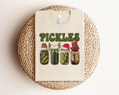 Christmas Pickles Shirt, Funny Christmas Shirt, Pickle Lover Tshirt, Pickles Shirt, Vintage Christmas, Holiday Tshirts, Pickle Gifts