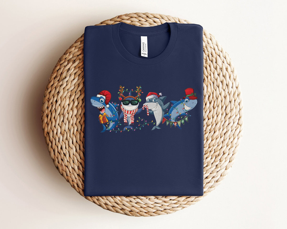 Funny Shark Christmas Shirt, Cute Christmas Shirt, Shark Gift, Funny Christmas Shirt, Shark Shirt, Holiday Tshirts, Xmas, Christmas Gift