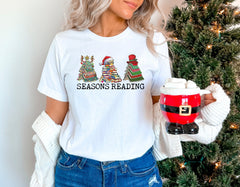 Seasons Reading Christmas Shirt, Christmas Book Tree Shirt, Retro Christmas Season Shirt, Reading Lover Gift, Bookworm Shirt, Christmas Gift