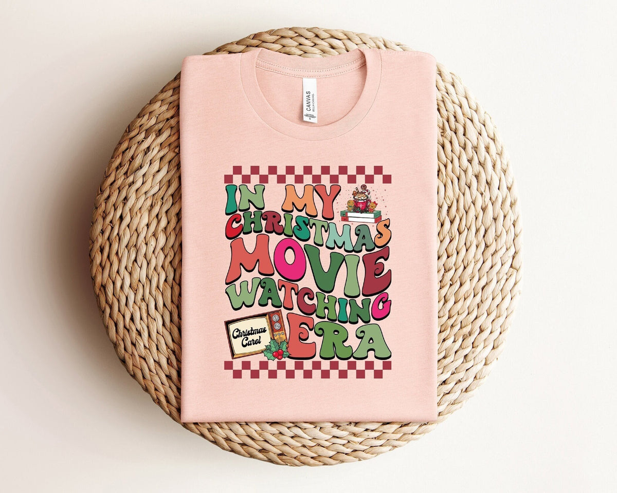 Christmas Movie Shirt, In My Christmas Movie Watching Era Shirt, Retro Groovy Christmas Shirt, Movie Lover Gift, Holiday Tshirts, Xmas Gifts