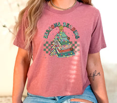 Christmas Book Tree Shirt, Seasons Reading Christmas Shirt, Teacher Xmas Shirt, Retro Christmas Season, Bookworm Shirt, Reading Lover Gift