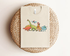 Dinosaur Christmas Lights Shirt, T-Rex Merry Christmas Tshirt, Dinosaur Lover Gift, Kids Christmas Shirts, Xmas Dino Shirt, Christmas Gifts